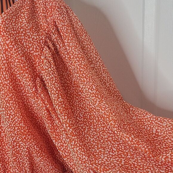 Sam and Jess Orange V Neck Blouse Size XL - Picture 4 of 10